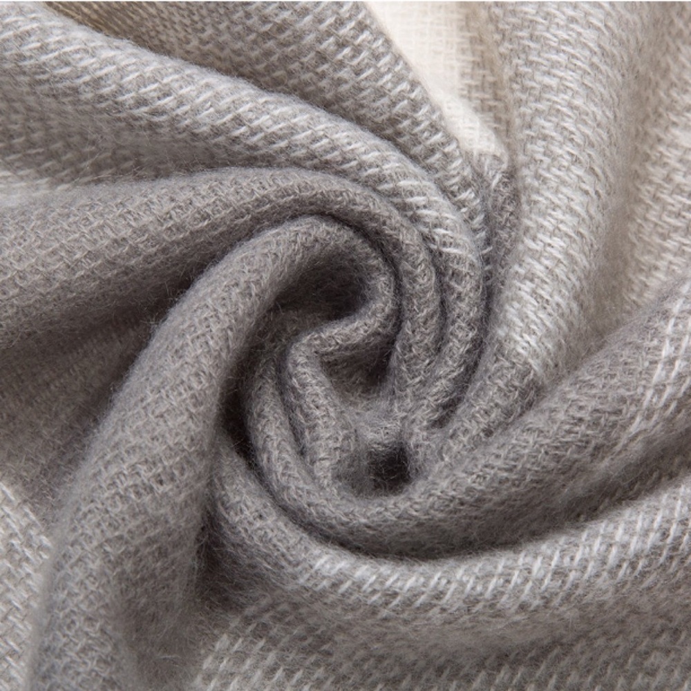 Blush and Grey Ultra Plush Square Blanket Scarf - Picture 5 of 7